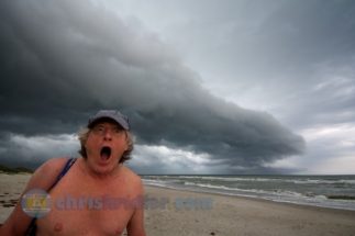 This helpful passer-by offered to pose for a reaction shot.