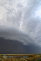 A lot of dust obscured the structure of the shelf cloud May 29.