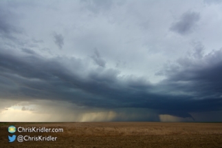 This storm rumbled and growled with thunder and hail.