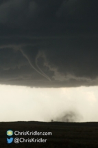 The funnel was pretty as it became a tornado.