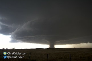 The tornado at its widest.