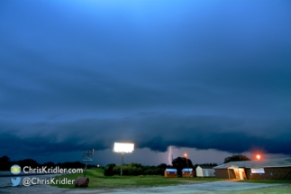 Lightning illuminated the storms.