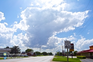 We paused in Hugoton, Kansas, to eye the sky, but the dryline was on the move.