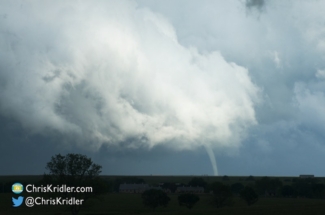 East of Sulphur, and quite a distance from me, a pretty white tornado formed.