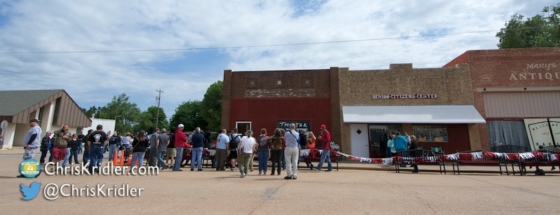 The crowd in the street at the Wakita event.