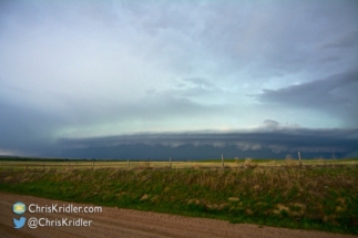 The storm developed a dramatic shelf cloud.