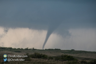 The second funnel/new tornado followed at 4:40 p.m.