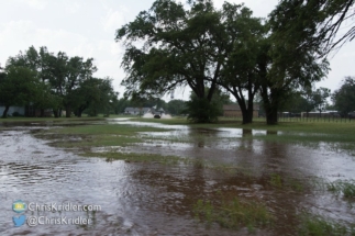 Flooding on the back roads slowed us as we followed the cell into Oklahoma.