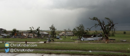 Many homes were damaged in Elk City.