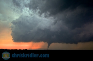 The base/wall cloud and tornado.