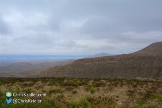 Haze under the cold front enhanced the mystery of the Guadalupe Mountains.