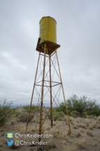 A small water tower remains at the hotel site.