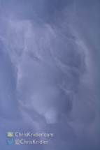 Down the road a bit, we saw this odd mammatus formation in the anvil.