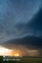 A big hail core was dumping in the middle of the storm.