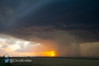 And closer . . . Check out the impressive shaft of hail.