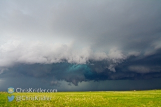 The wall cloud was fuzzy but convincing.