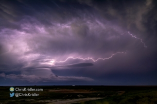 More lightning as the storm moved away.