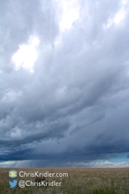 West of Hugo, we observed the evolving line of storm cells.