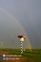 A double rainbow in Flagler, Colorado, marks the end of my chase.