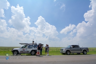 We hung out with chaser friends as the clouds developed.