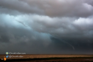 We had a terrible view of the first tornado.