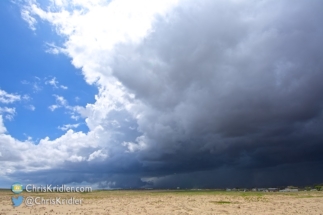 A nice wall cloud formed on the storm.