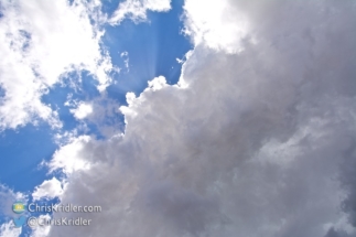 Looking up, there was still lots of blue sky.