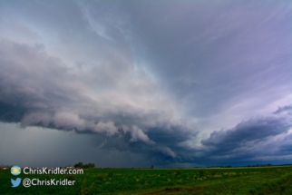 Such a pretty shelf cloud, if not the most organized thing.