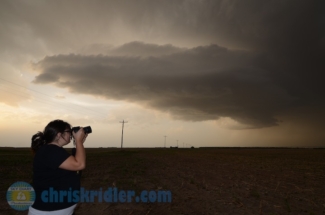 Dayna shoots the storm. Photo by Chris Kridler, ChrisKridler.com, SkyDiary.com