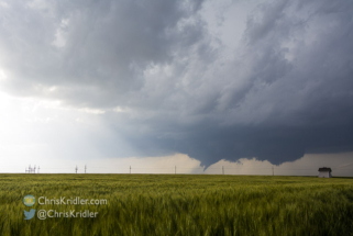 The first tornado was a long time in the making; this was close to 6 p.m. CDT.