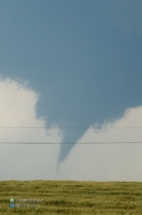 Tornado over a wheat field.