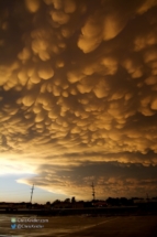 The mammatus skyscape ripened with color and depth.