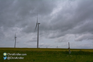 The wind turbines were turning in the Texas Panhandle.