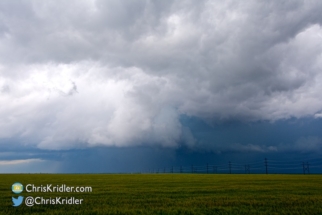 The storm had nice inflow and attempted to form a nebulous wall cloud.