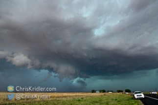 Green color like this often signifies hail in a storm.