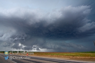 The green is still in there, suggesting large hail.