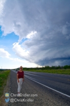 Peggy checks out the storm.