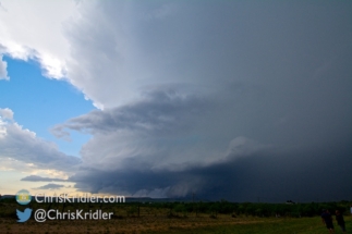 Toothy scud clouds under the base were suggestive of funnels.