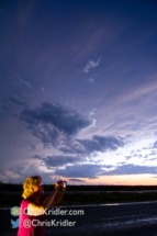 Peggy shoots the mammatus clouds that appeared.