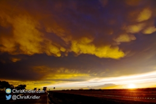 Into Texas at a rest stop, I paused to shoot the spectacular sunset.