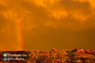 The colors and rainbow were especially dramatic over this landscape.