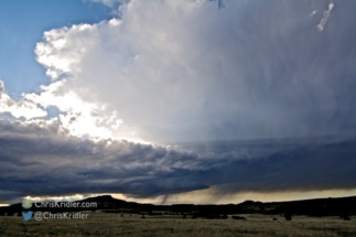 The storm went through various stages of organization as I pursued it.