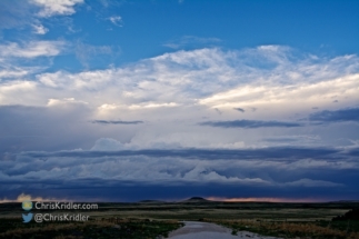 The storms weakened and became more linear near sunset, near Clovis.