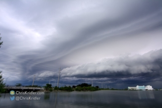 This is looking southwest over S.R. 520 from Cocoa Beach.