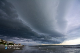 Satellite Beach is overtaken by the shelf cloud.