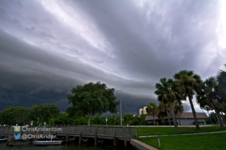 I watched the shelf cloud move over Cocoa Village.