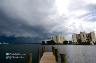 A shelf cloud was forming.