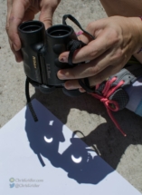 Here's a look at how we made the crescents with the binoculars.