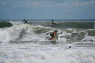 The surfers were out in droves near Cocoa Beach Pier.