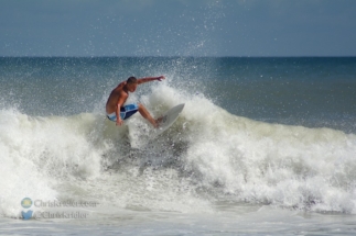 Serious surfers dotted the waves.